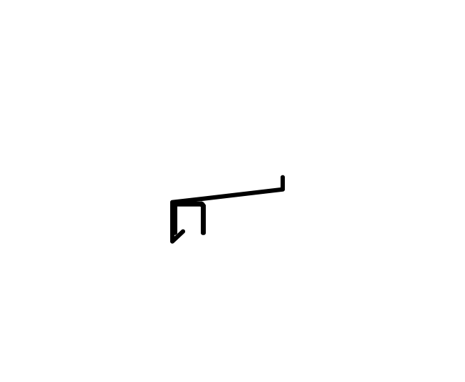Nákres Okapnice parapetu s pomocnou úponkou